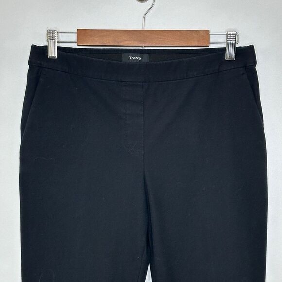 Theory Thaniel Approach Black Cropped Ankle Pull On Pants Size 6 - Picture 4 of 9